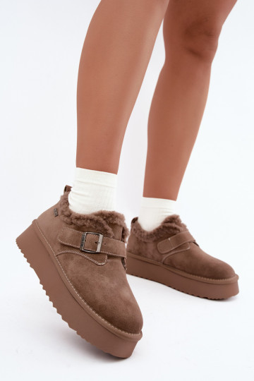 Bottes de neige en simili daim couleur sable avec plateforme Big Star UU274318 2