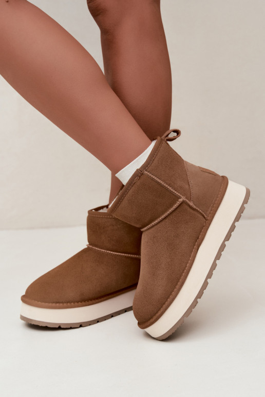 Bottes de neige en simili daim marron avec fourrure à l'intérieur Big Star UU274692