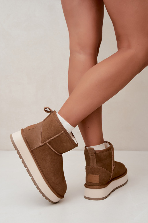 Bottes de neige en simili daim marron avec fourrure à l'intérieur Big Star UU274692