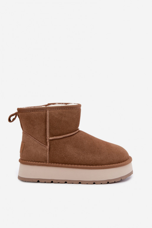 Bottes de neige en simili daim marron avec fourrure à l'intérieur Big Star UU274692