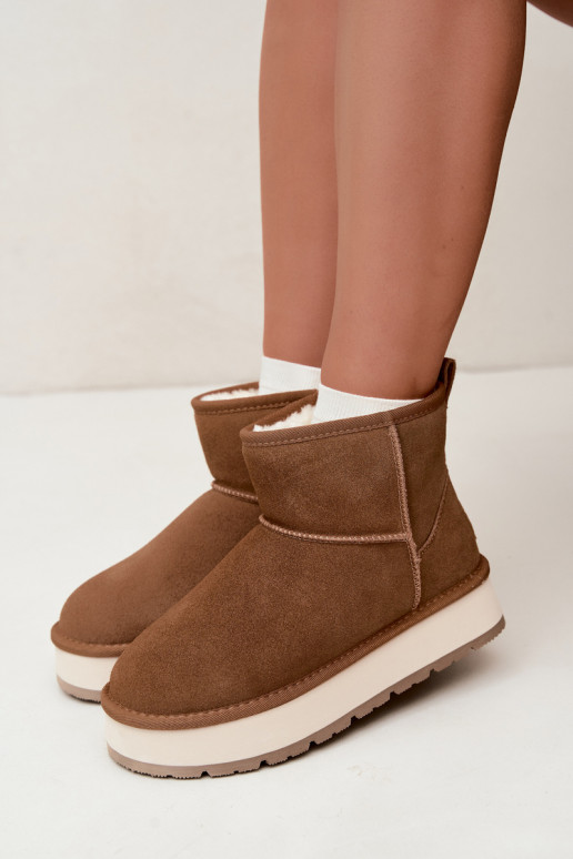 Bottes de neige en simili daim marron avec fourrure à l'intérieur Big Star UU274692