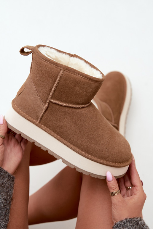 Bottes de neige en simili daim marron avec fourrure à l'intérieur Big Star UU274692