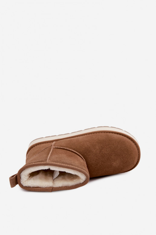 Bottes de neige en simili daim marron avec fourrure à l'intérieur Big Star UU274692