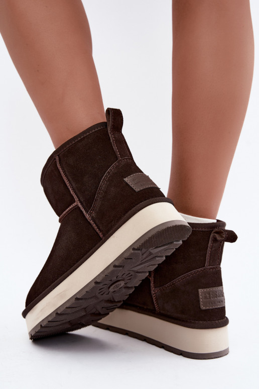 Bottes de neige en simili daim avec fourrure à l'intérieur Big Star UU274693 CzekoladoĮe