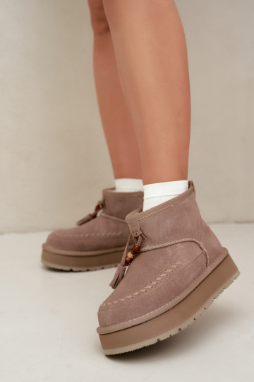 Bottes de neige en simili daim couleur sable Big Star UU274679 2