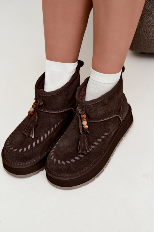 Bottes de neige en daim synthétique Big Star UU274678 couleur chocolat