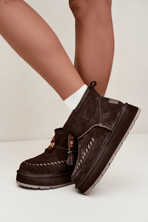 Bottes de neige en daim synthétique Big Star UU274678 couleur chocolat