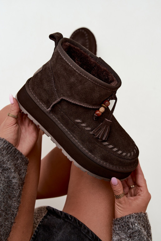 Bottes de neige en daim synthétique Big Star UU274678 couleur chocolat