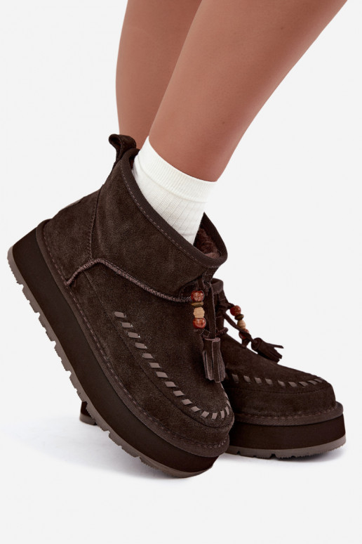 Faux suede sneeuwlaarzen Big Star UU274678 chocoladekleur