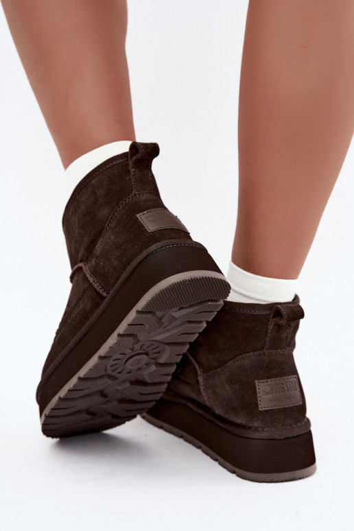 Faux-Suede Schneestiefel Big Star UU274678 in Schokoladenfarbe