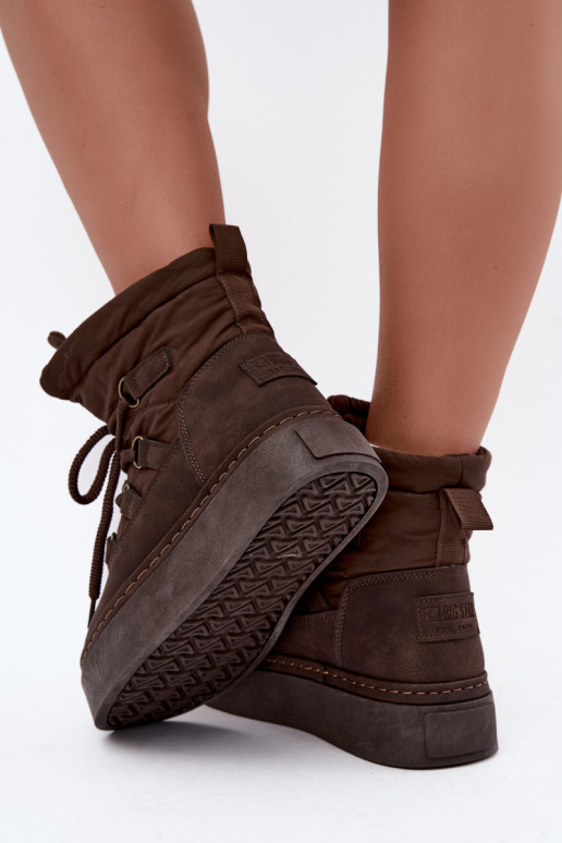 Bottes d'hiver à lacets avec plateforme Big Star UU274191 couleur chocolat