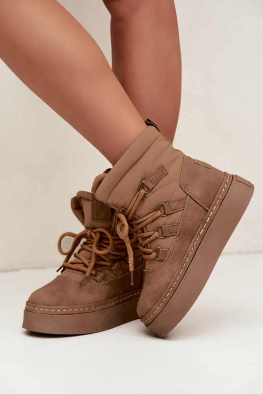 Geklede winterlaarzen met platform Big Star UU274190 bruin