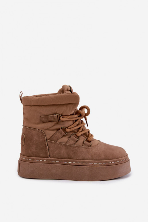Bottes d'hiver à lacets avec plateforme Big Star UU274190 couleur marron