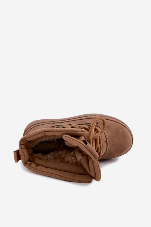 Bottes d'hiver à lacets avec plateforme Big Star UU274190 couleur marron