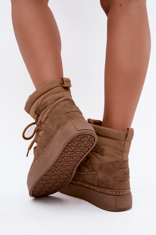 Bottes d'hiver à lacets avec plateforme Big Star UU274190 couleur marron