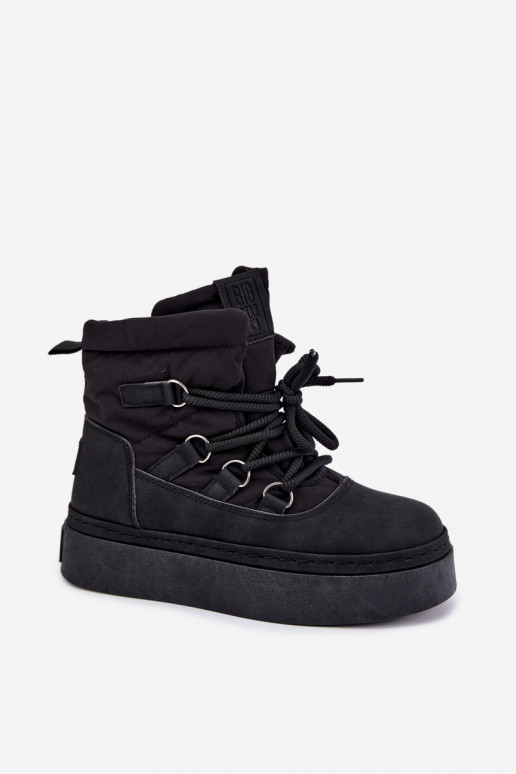 Bottes d'hiver à lacets avec plateforme Big Star UU274189 couleur noire