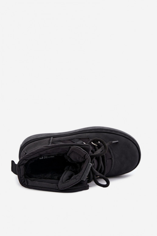 Bottes d'hiver à lacets avec plateforme Big Star UU274189 couleur noire