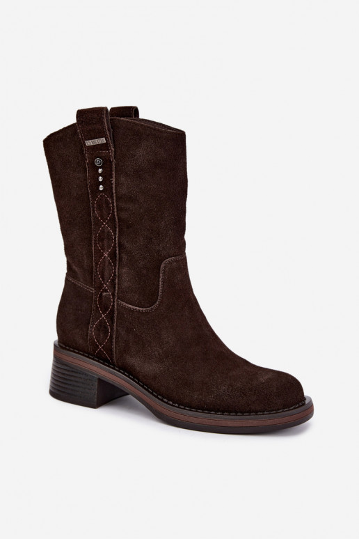 Bottines isolées en daim synthétique Big Star UU274607 couleur chocolat