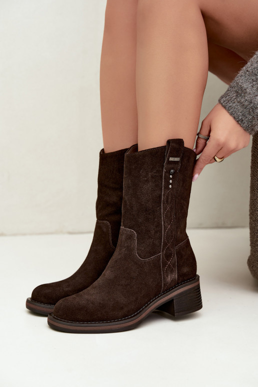 Bottines isolées en daim synthétique Big Star UU274607 couleur chocolat