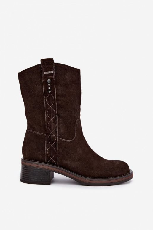 Bottines isolées en daim synthétique Big Star UU274607 couleur chocolat