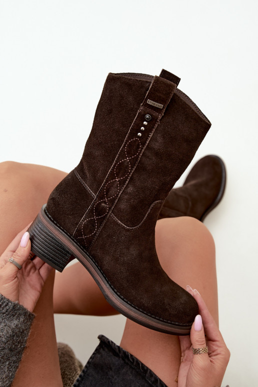 Bottines isolées en daim synthétique Big Star UU274607 couleur chocolat