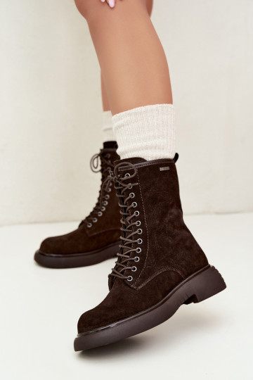 Bottines de travail isolées en daim synthétique Big Star UU274612 couleur chocolat 2