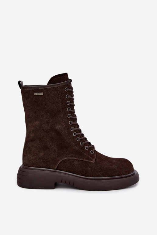 Bottines de travail isolées en daim synthétique Big Star UU274612 couleur chocolat