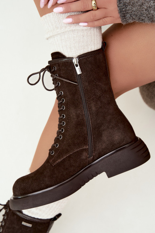 Bottines de travail isolées en daim synthétique Big Star UU274612 couleur chocolat