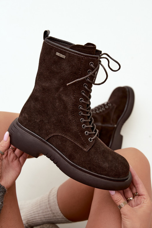 Bottines de travail isolées en daim synthétique Big Star UU274612 couleur chocolat