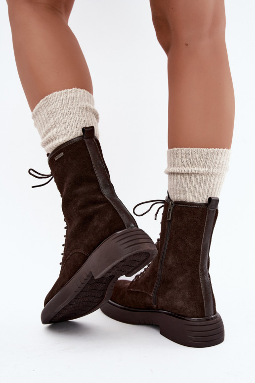 Bottines de travail isolées en daim synthétique Big Star UU274612 couleur chocolat