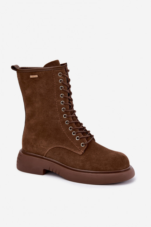 Bottines de travail isolées en daim synthétique Big Star UU274611 couleur marron