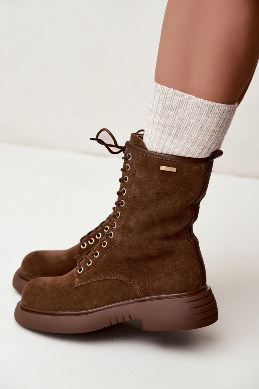 Bottines de travail isolées en daim synthétique Big Star UU274611 couleur marron