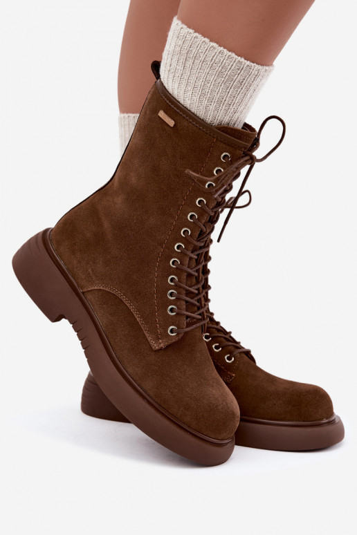 Bottines de travail isolées en daim synthétique Big Star UU274611 couleur marron