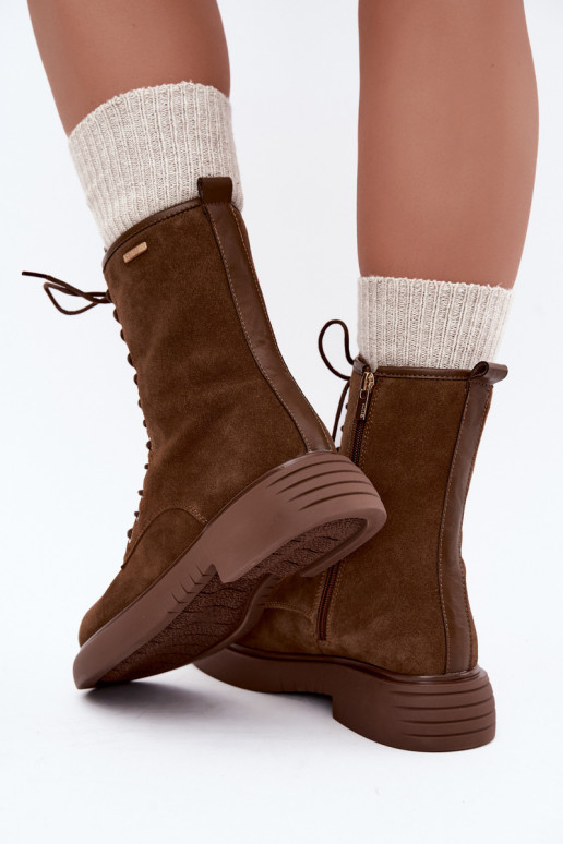 Bottines de travail isolées en daim synthétique Big Star UU274611 couleur marron
