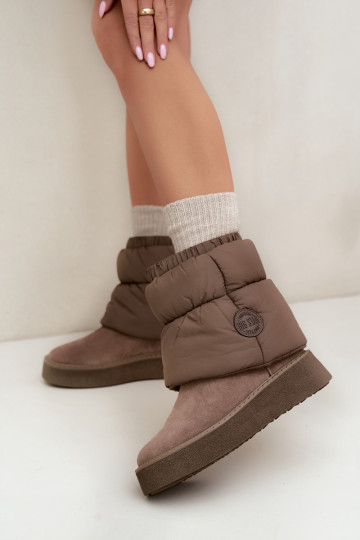 Bottes de neige en daim synthétique avec plateforme Big Star UU274732 couleur sable 2