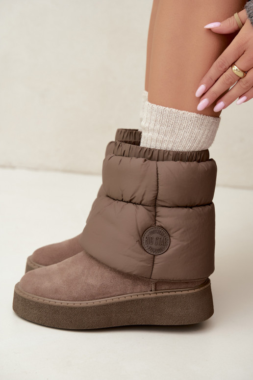 Bottes de neige en daim synthétique avec plateforme Big Star UU274732 couleur sable