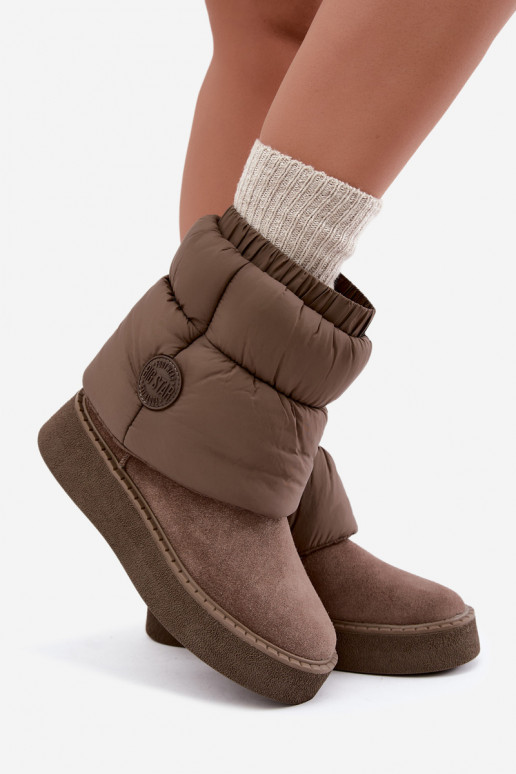 Bottes de neige en daim synthétique avec plateforme Big Star UU274732 couleur sable