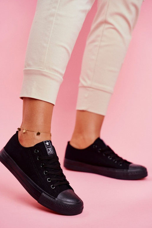 Schwarze klassische Damen Freizeitschuhe Ecoma