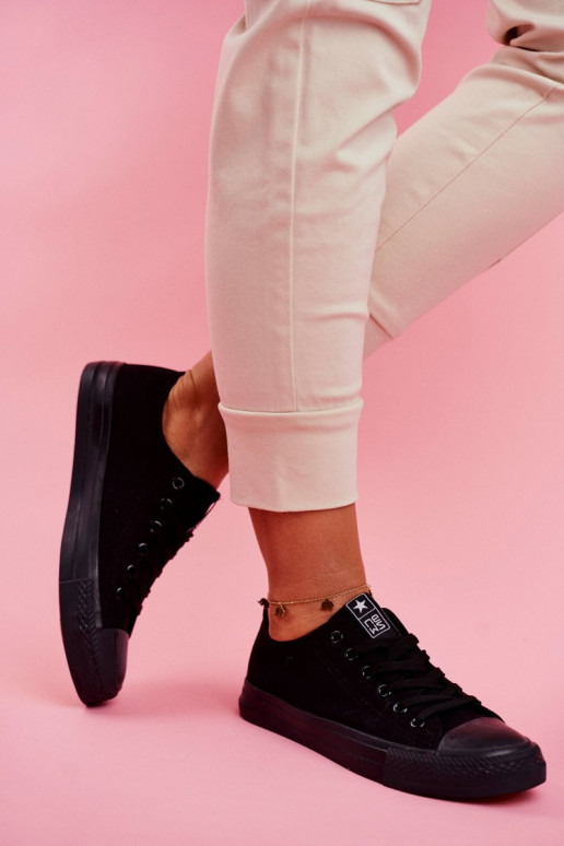 Zwarte klassieke dames casual schoenen Ecoma