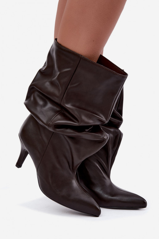 Persistent model Dameslaarzen Typu Slouchy met hakken CzekoladoIne Gelra