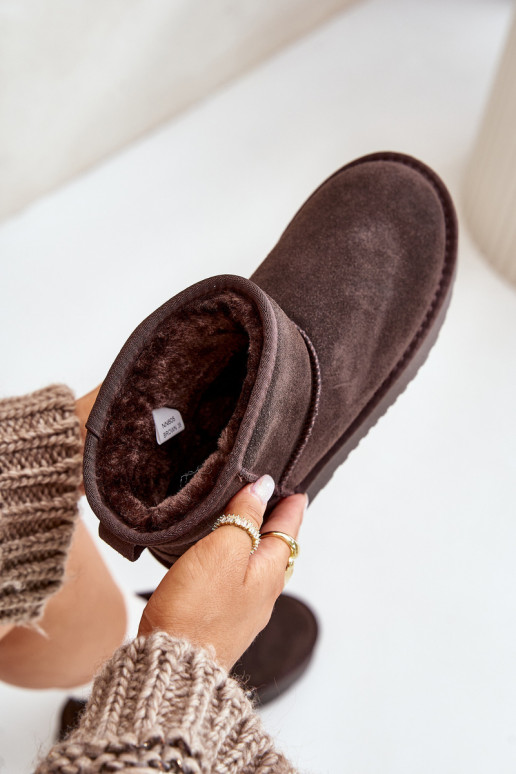 Faux-Suede Schneestiefel auf Plattform in brauner Ausführung Rianaella