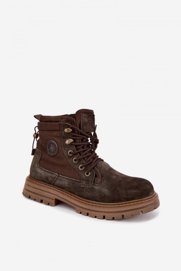 Bottes en daim marron foncé pour hommes Big Star UU174254