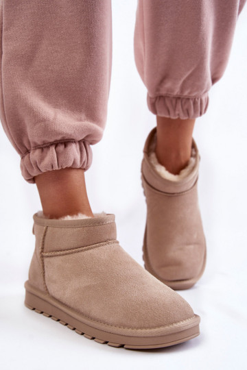 Bottes de neige basses pour femmes en daim synthétique de couleur ivoire Shelie 2
