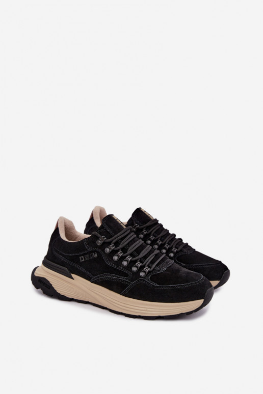Baskets en daim pour hommes Big Star OO174321 noires
