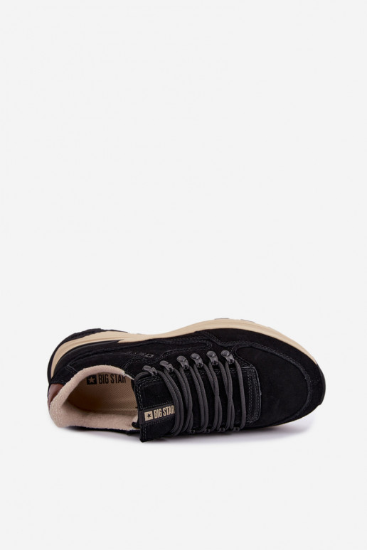 Herren-Sneaker aus Wildleder Big Star OO174321 schwarz