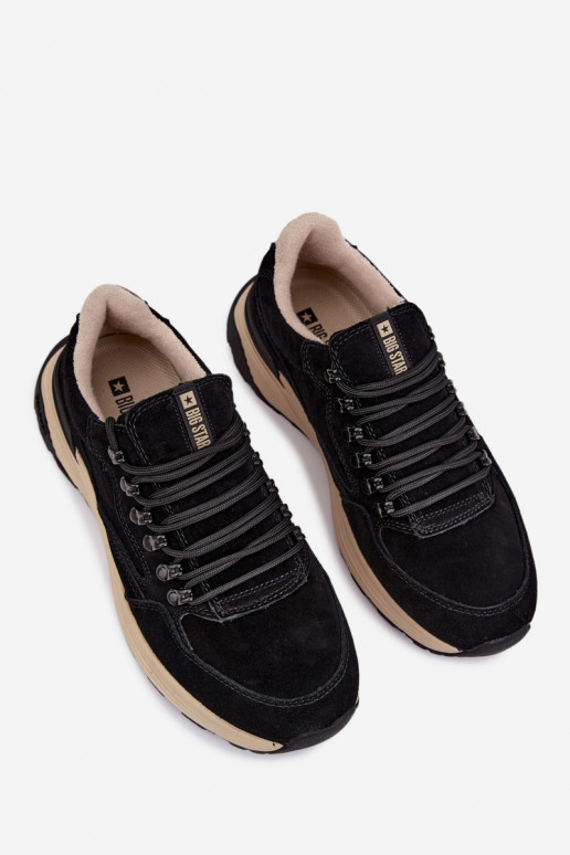 Herren-Sneaker aus Wildleder Big Star OO174321 schwarz
