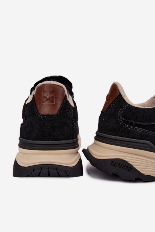 Heren sneakers van suede Big Star OO174321 zwart