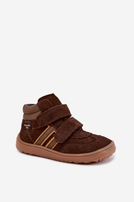 Chaussures pour enfants en daim synthétique Barefoot FRODDO G3110285-3 marron