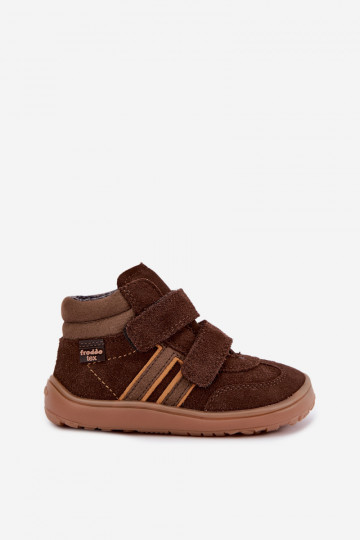 Chaussures pour enfants en daim synthétique Barefoot FRODDO G3110285-3 marron 2