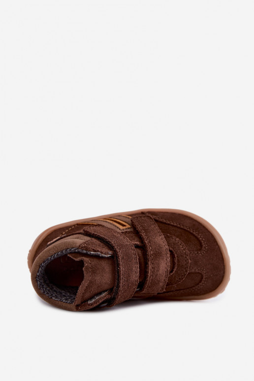 Chaussures pour enfants en daim synthétique Barefoot FRODDO G3110285-3 marron